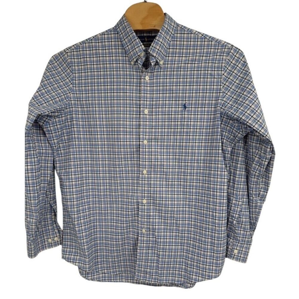 Polo Ralph Lauren Classic Fit Performance Men's XXL Blue Plaid Long Sleeve Shirt